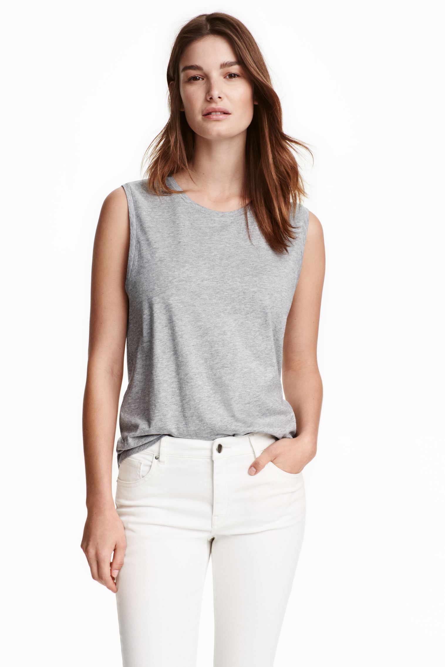 

Майка H&M Ж1063517 цвет серый L