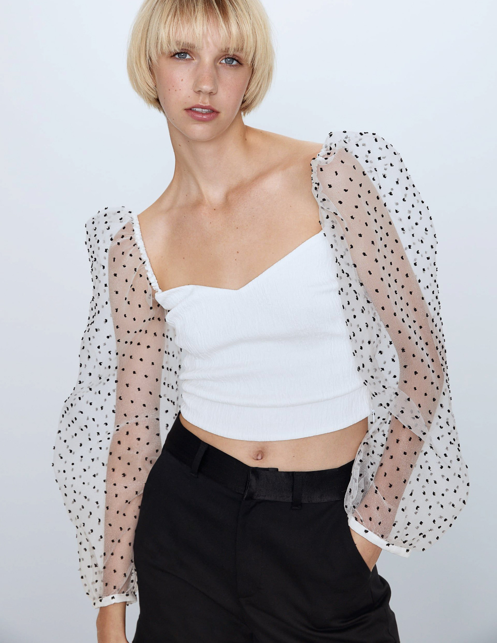 

Блуза Zara Ж1060121 (8409/205/712) цвет белый XS
