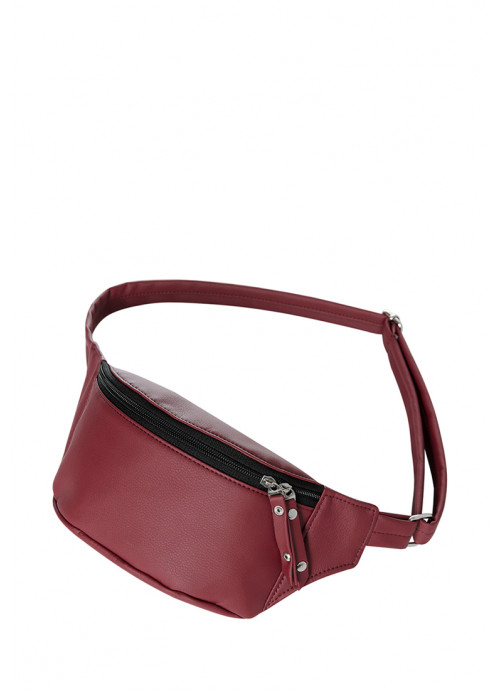 

Сумка на пояс (бананка) Tirso MTO бордо с ремнем из PU кожи