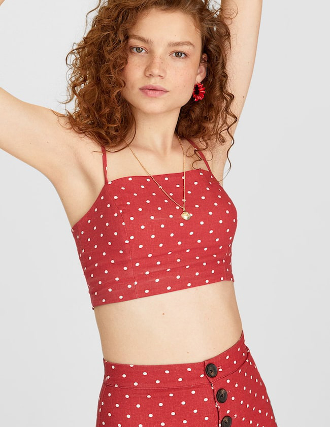 

Топ Stradivarius Ж1063892 (6202/166/413) цвет красный XS