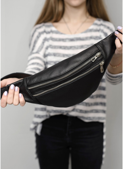 

Сумка на пояс Sambag черная натуральная кожа (SAM-82333101w)