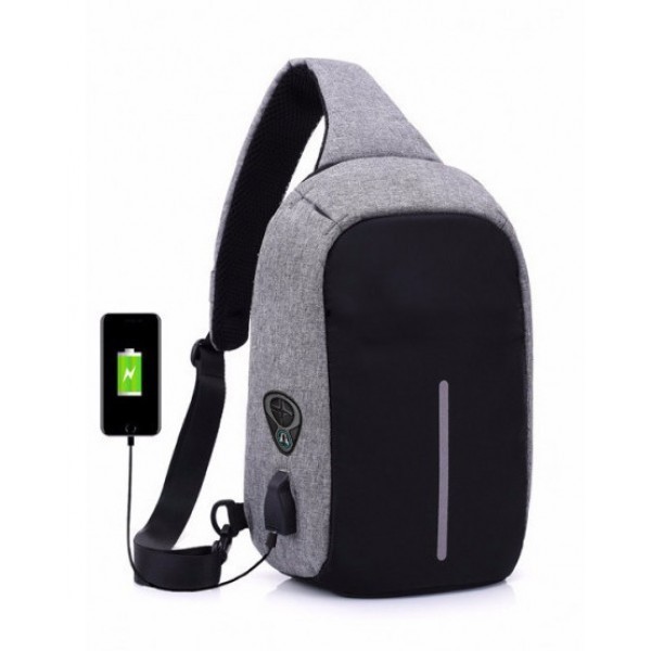 

Рюкзак Антивор с защитой от карманников и USB кабелем для зарядки Чёрный