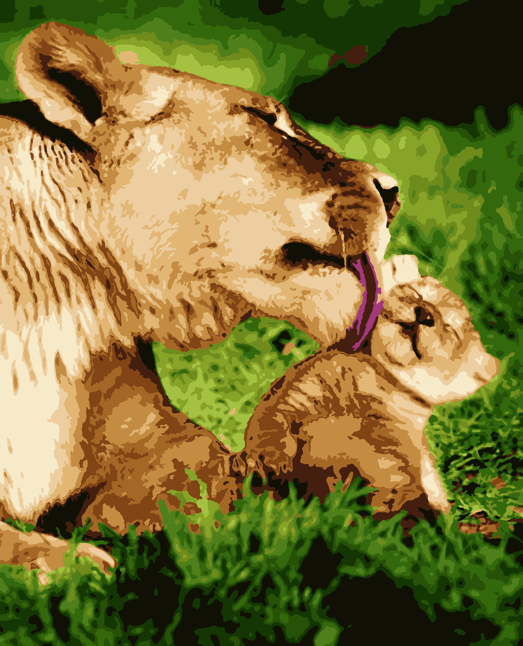 

Картины по номерам "Львица со львенком" 50*60 см