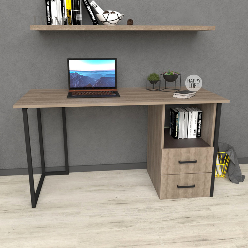 

Компьютерный стол LoftMLT S108 75x140x60 ЛДСП Дуб Сонома Трюфель 16мм
