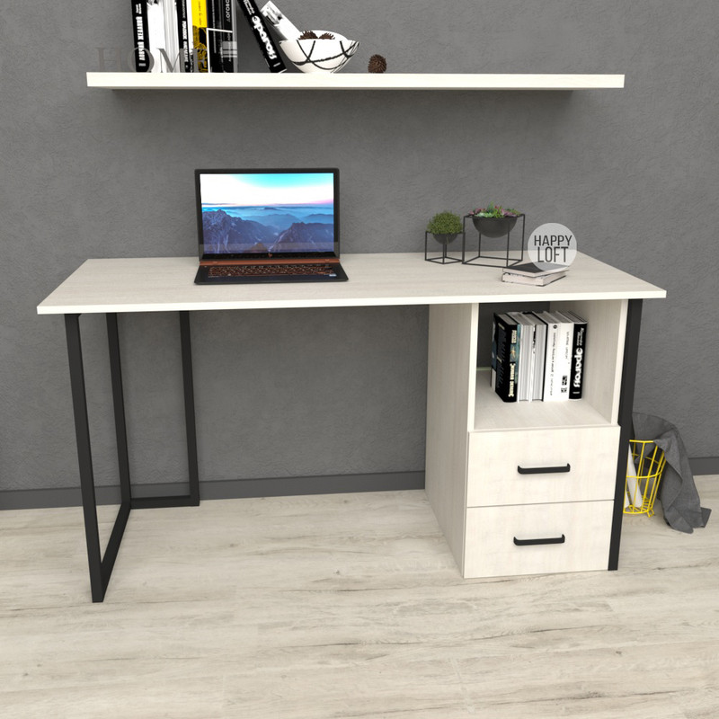 

Компьютерный стол LoftMLT S108 75x140x60 ЛДСП Дуб Шамони Светлый 16мм