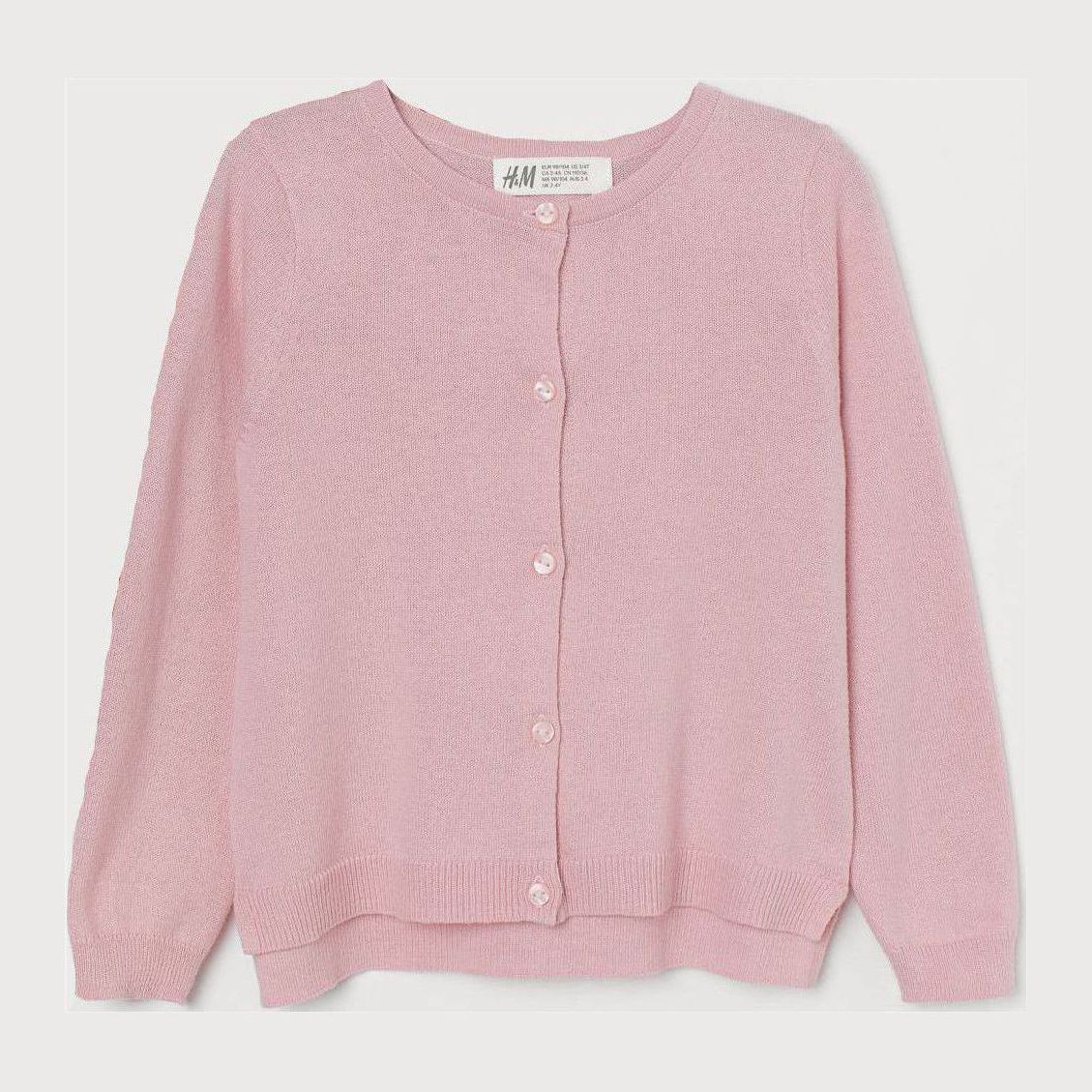 

Кардиган H&M 2505-93098922 98-104 см Светло-розовый