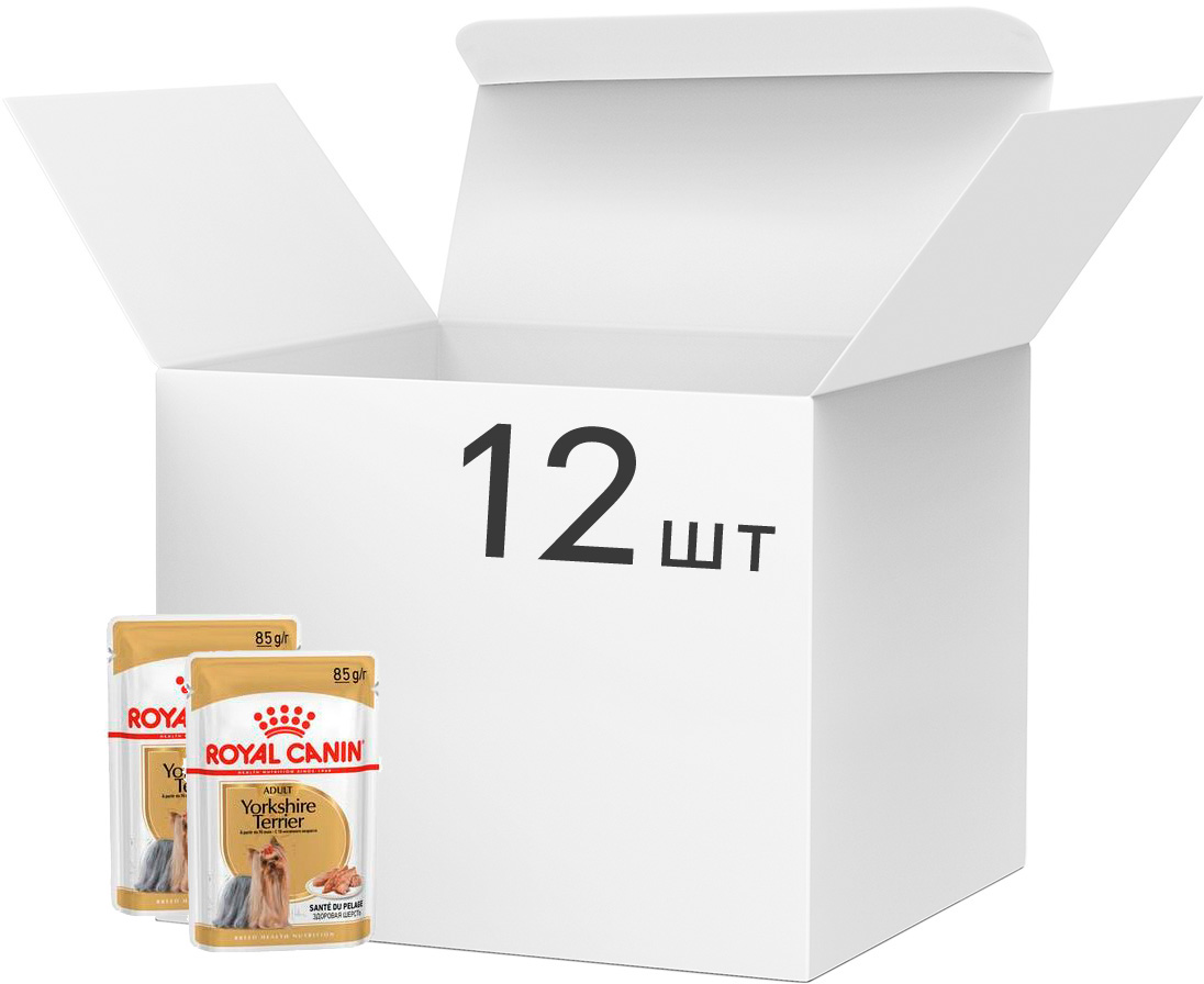 

Упаковка влажного корма для собак Royal Canin Chn Wet Yorkshire Adult 12 шт х по 85 г