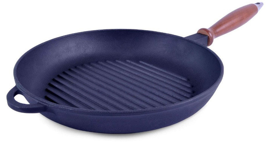 

Чугунная сковорода гриль круглая с деревянной ручкой 26 см Ситон Г260др