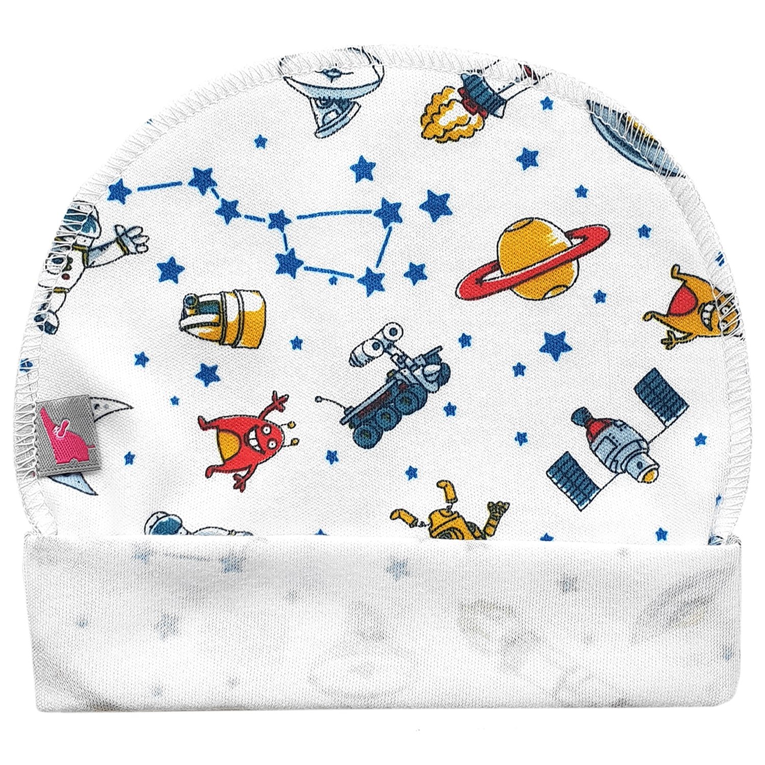 

Шапочка в роддом с наружным швом Tunes Space Белый 40