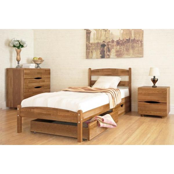 

Кровать Олимп Лика без изножья с двумя ящиками 80x200 Орех