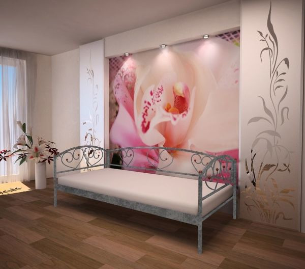 

Кровать Darina Lux Метакам Шагрень серая 120х200
