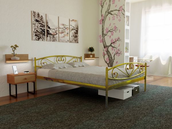 

Кровать Milana-2 Метакам Шагрень золото 90х190