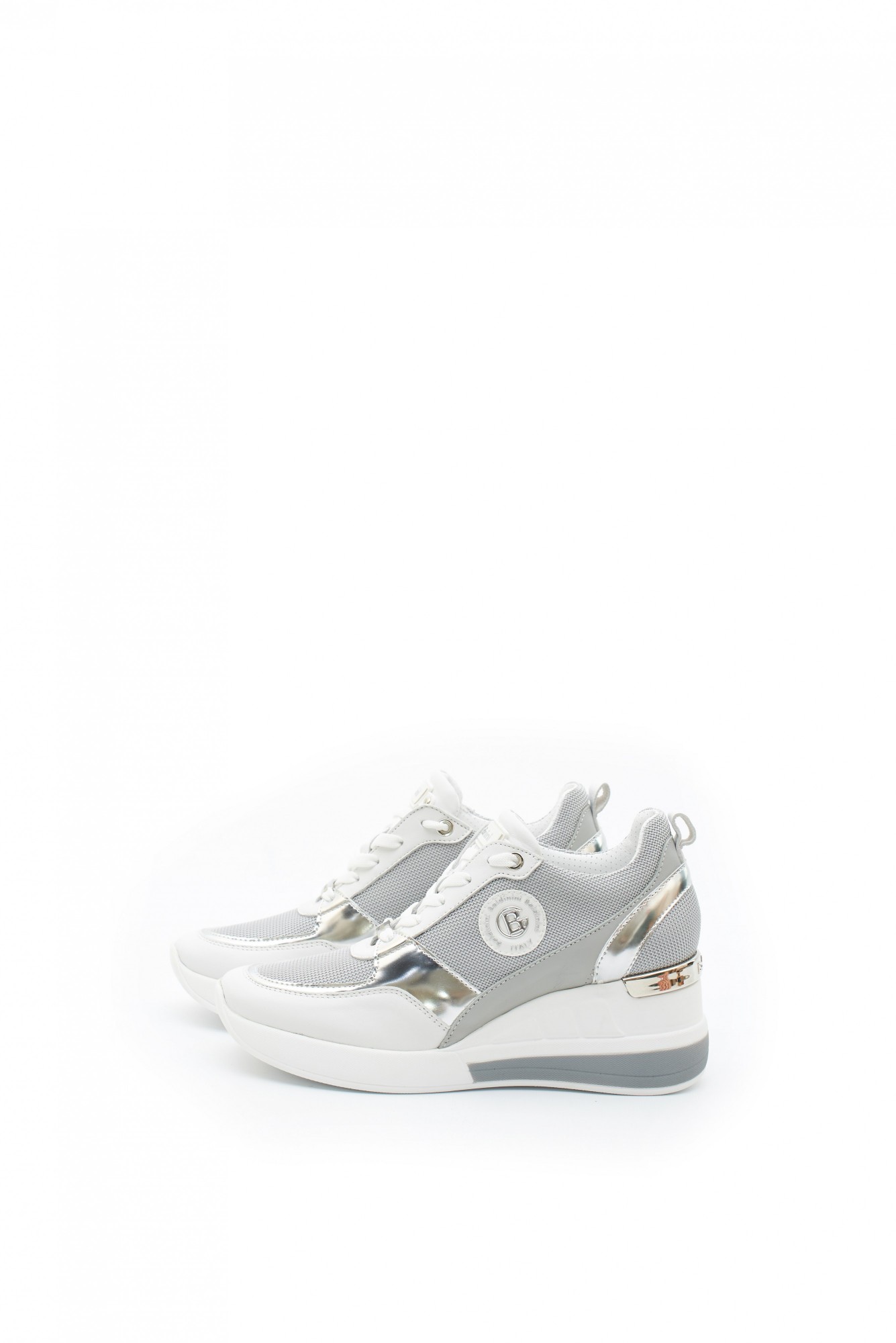 

Сникеры с серебристыми вставками Baldinini 36,5 белый