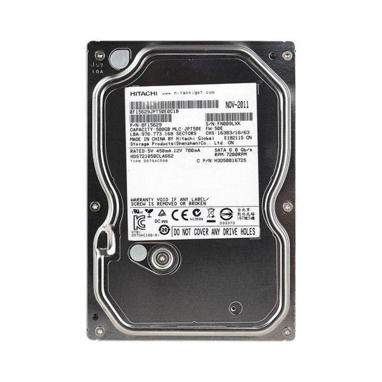 

Жесткий диск Hitachi 3.5 500Gb (HDS721050CLA662), factory refurbished