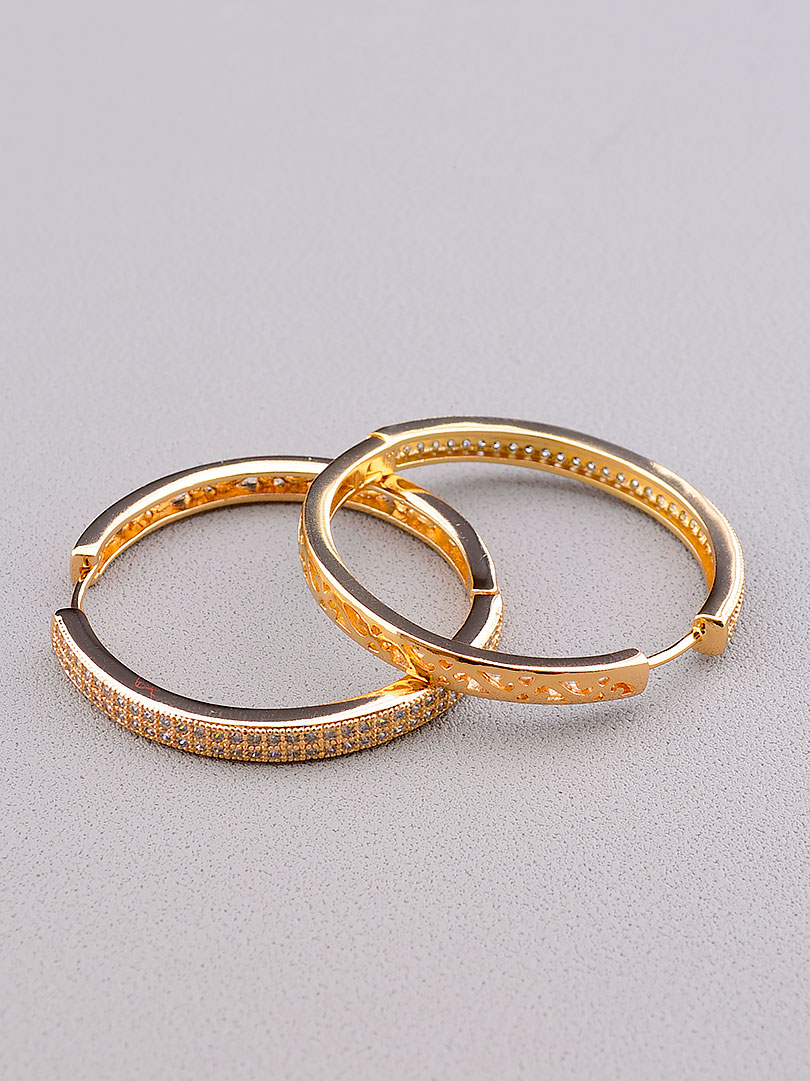 

Серьги кольца Xuping Фианит (позолота 18к) 097295