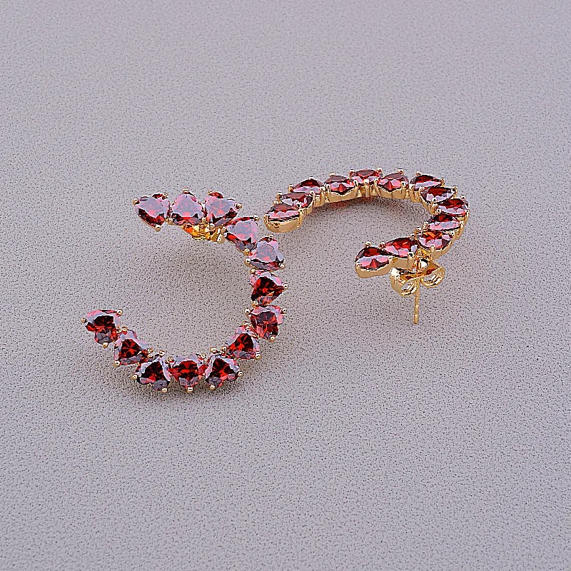 

Серьги красные полукольца Xuping (позолота 18к) 078256