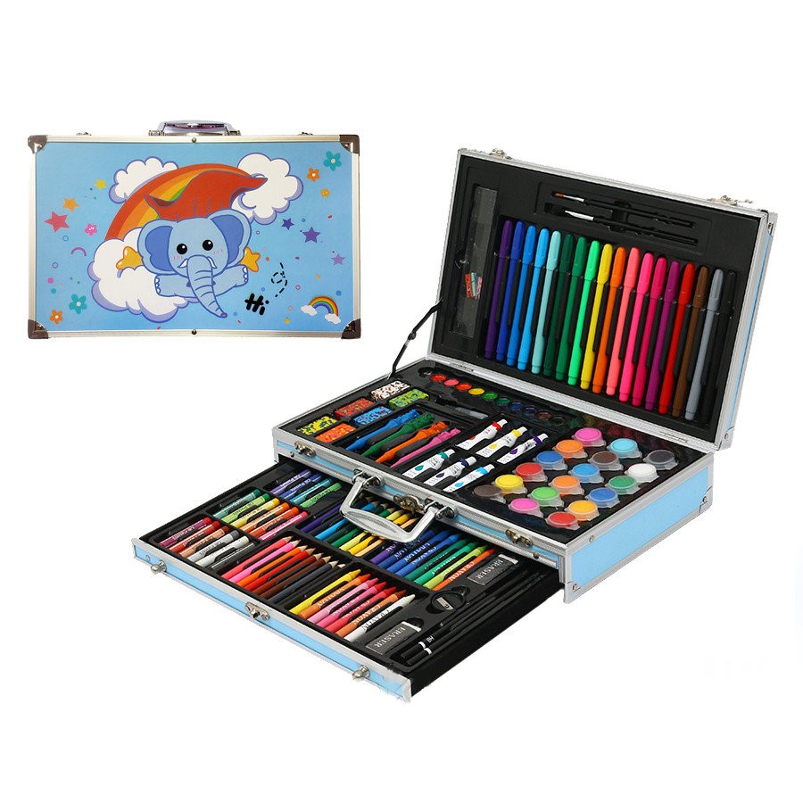 

Набор для рисования и творчества Funny Toys 123 предмета в алюминиевом чемодане голубой