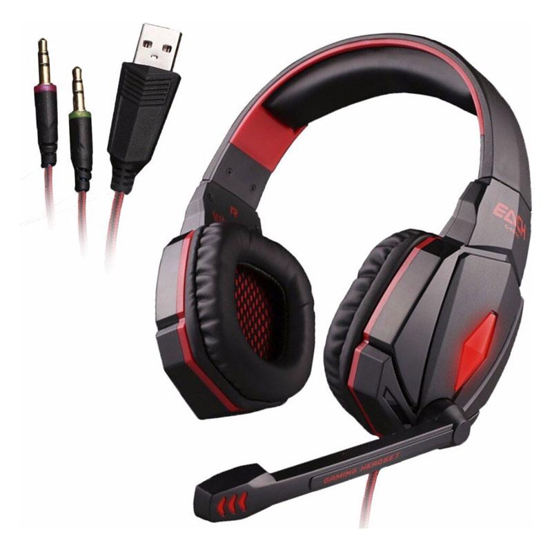 

Игровые наушники Kotion Each Gaming with LED G4000 с микрофоном и LED подсветкой проводные Black/Red (G4000R)