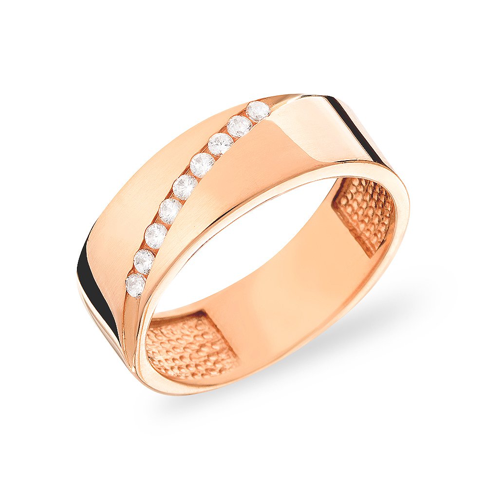 

Кольцо из красного золота с куб. циркониями 171603, размер 19