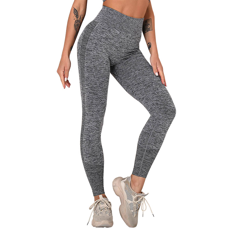 

Лосины для девушек с высокой посадкой для занятий спортом Lesko 9187 Dark Grey S