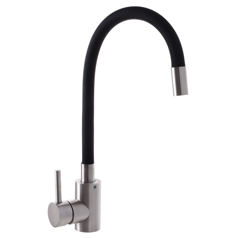 

Кухонный смеситель с силиконовым изливом MIXXUS SUS 011 (SS2798), черный (SR202907)