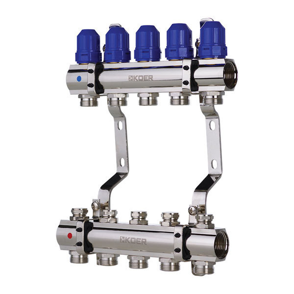 

Коллекторный блок с термостатическими клапанами KOER KR.1100-05 1”x5 WAYS (KR2631) (SR203033)