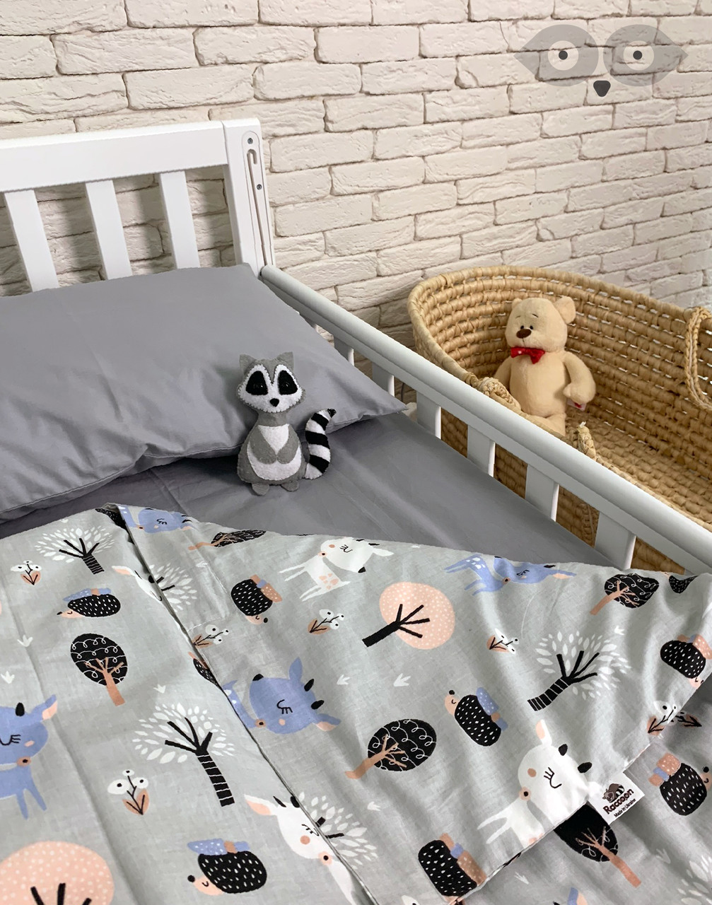 

Комплект постельного белья RaccoonLand Маленький Бемби 110x140 серый