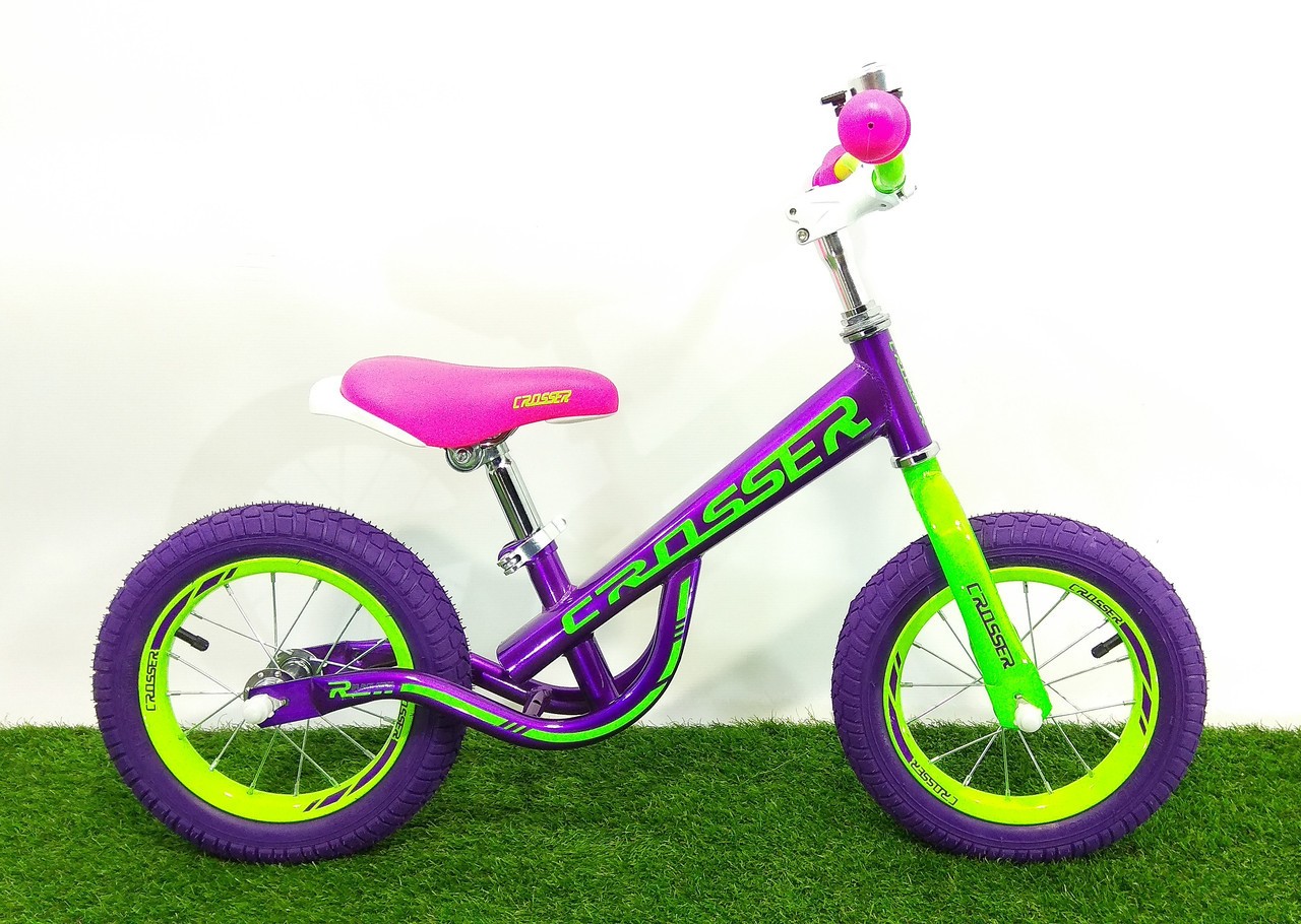 

Беговел для девочки Crosser Balance bike NEW Air 12" фиолетовый