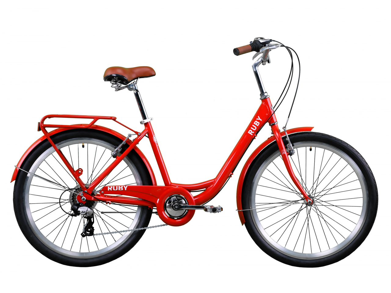 

Велосипед Dorozhnik RUBY AL 26" (рама 17", красный, с багажником, 2020)