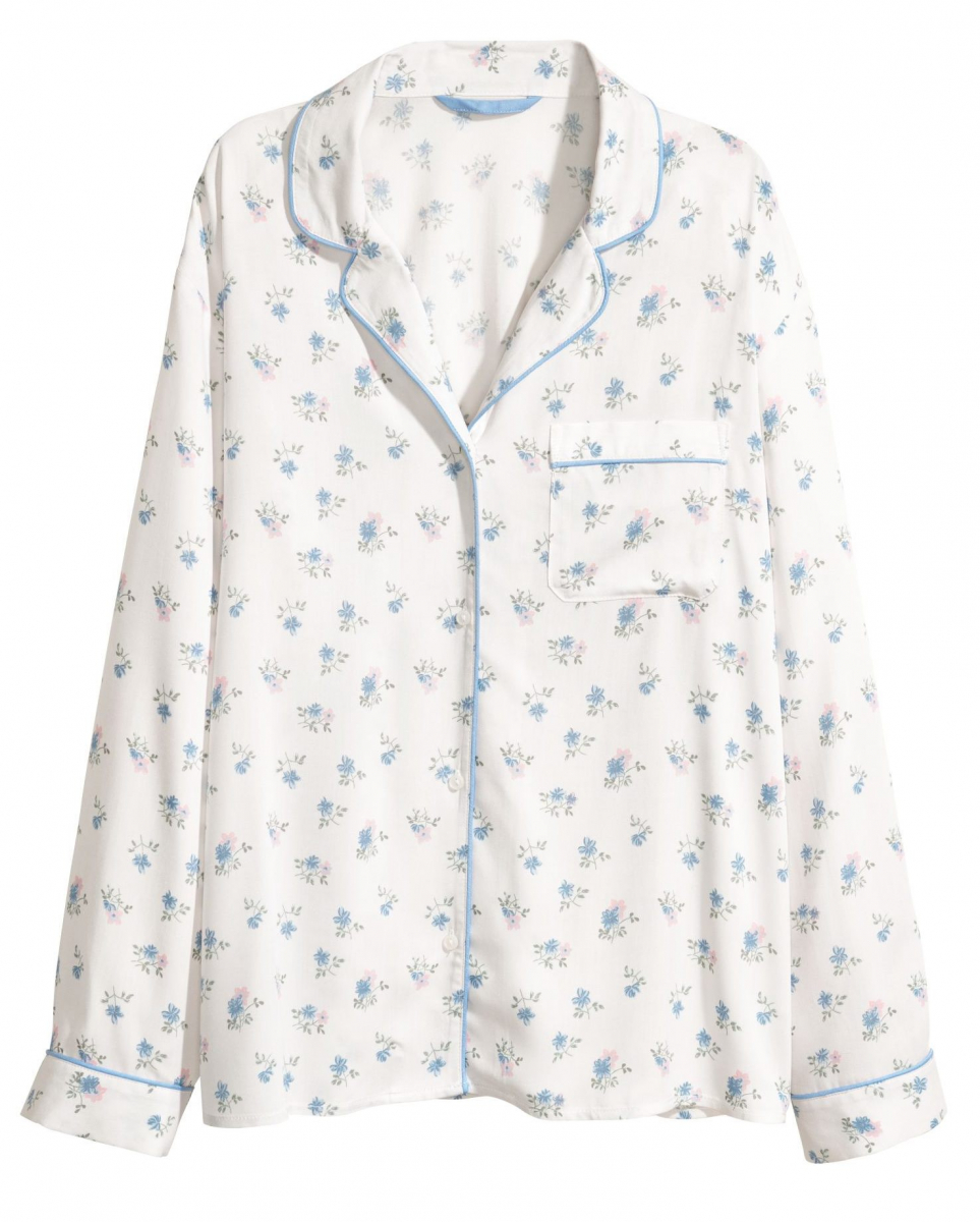 

Рубашка пижамная H&M 0569591002 M Белый 64831