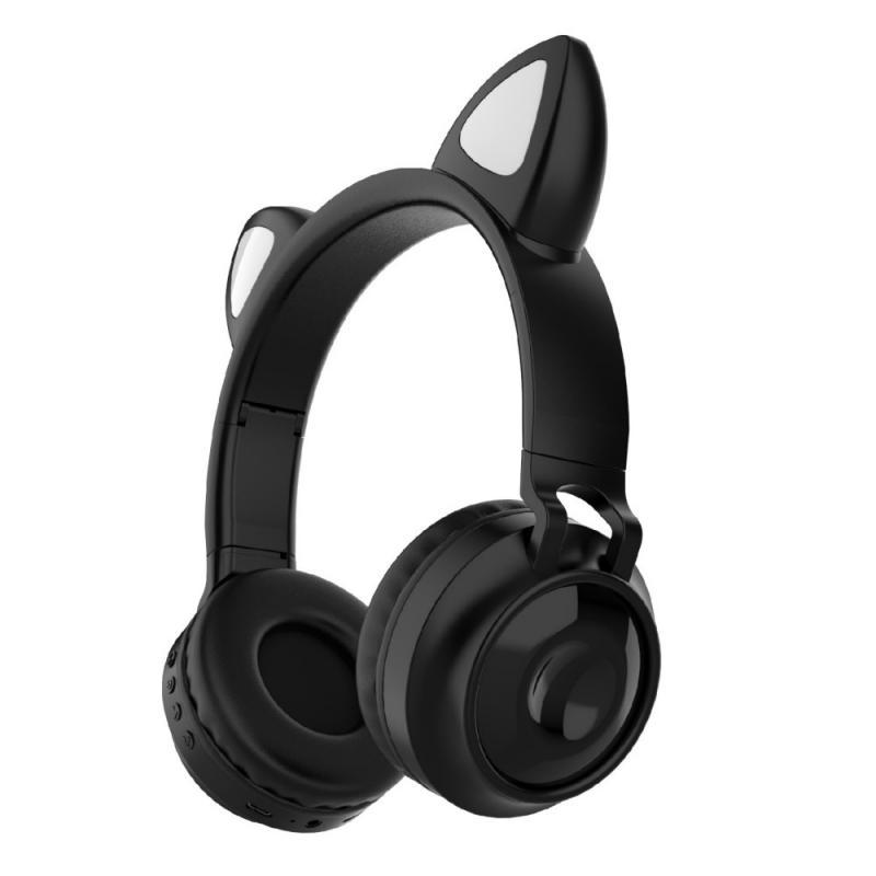 

Беспроводные Наушники с кошачьими Ушками с подсветкой SUNROZ 28020 Чёрный Bluetooth