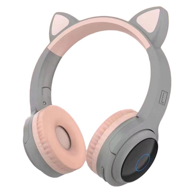 

Беспроводные Наушники с кошачьими Ушками с подсветкой Cat Ear 28019 Серо-Розовый