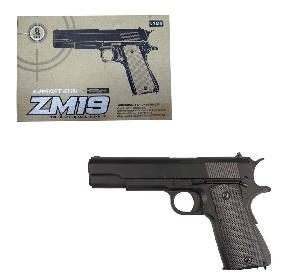 

Игрушечный пистолет CYMA металлический черный C-ZM19