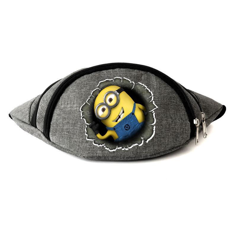 

Сумка Бананка на пояс Миньоны (Minions-004) серая