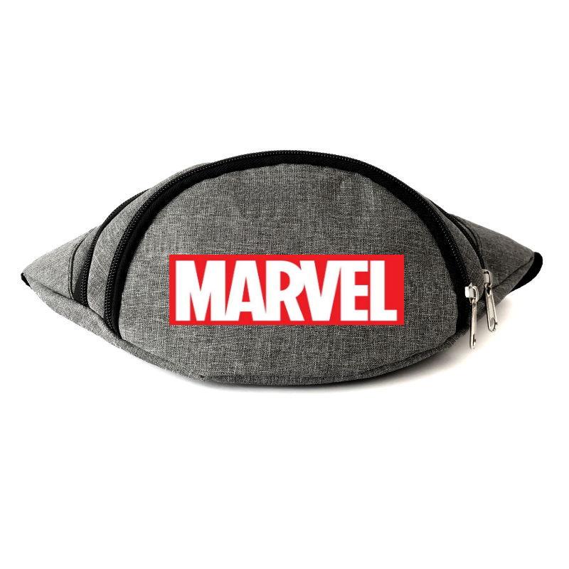 

Сумка Бананка на пояс Марвел (Marvel-logo) серая