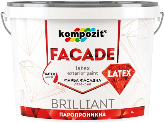

Краска фасадная силиконовая Kompozit Facade Latex База-С 14 кг Прозрачная (4820085747128)