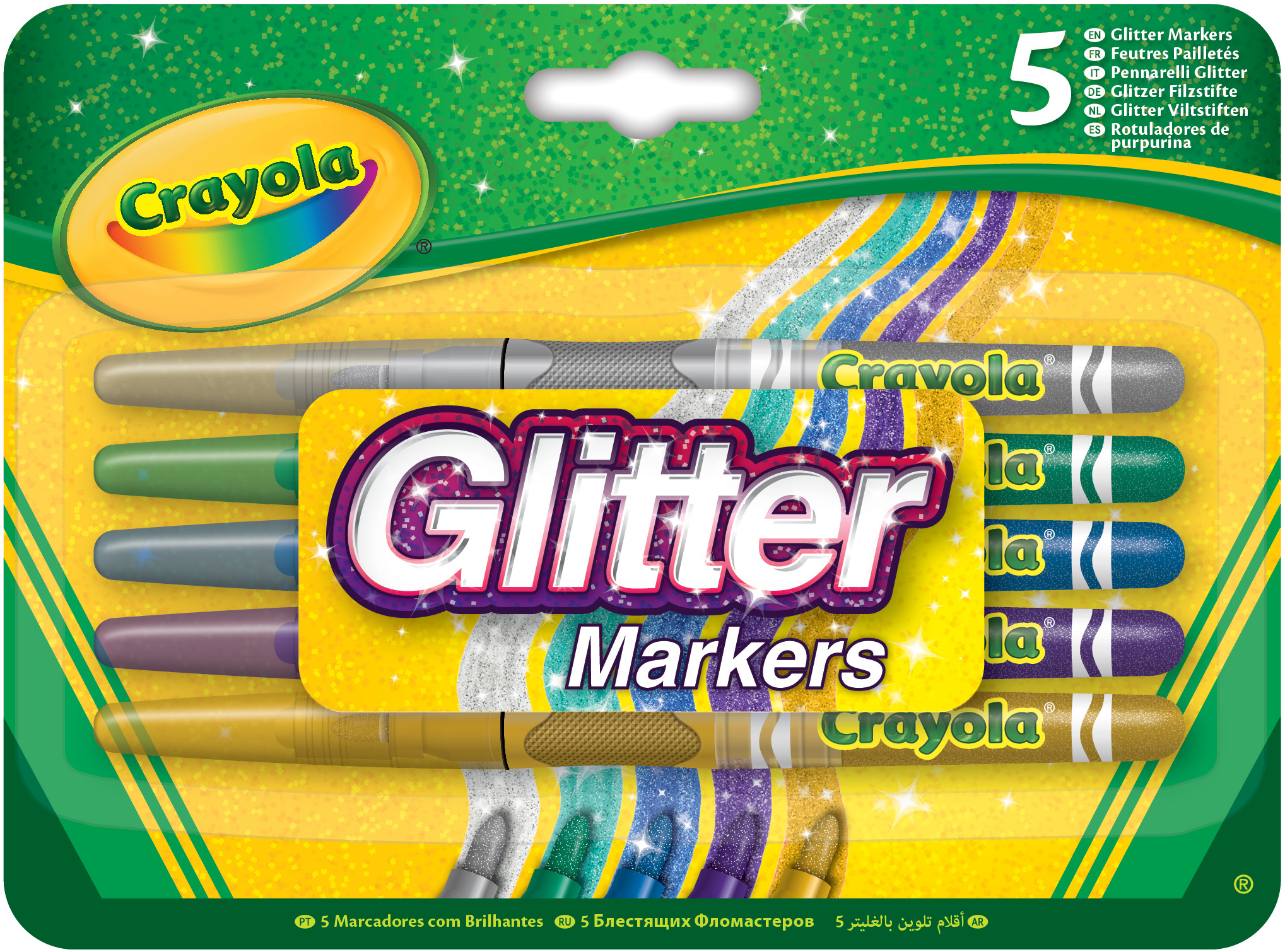 

Набор фломастеров Crayola с блестками 5 шт (256354.012) (0071662186456)