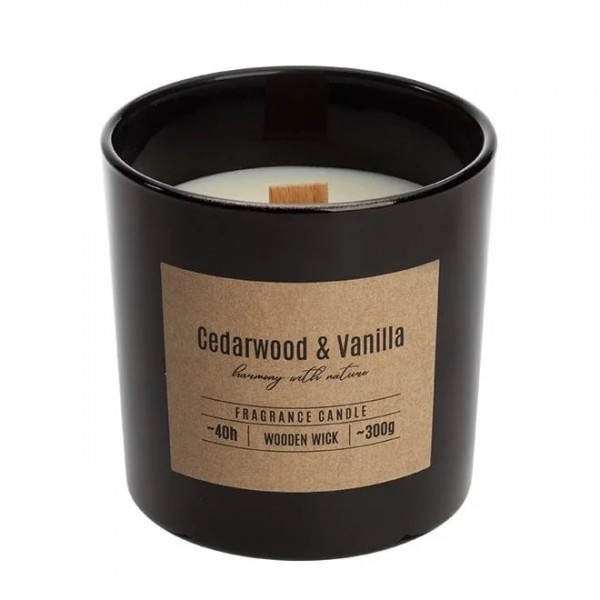

Свеча ароматическая с деревянным фитилем Flora Bispol Cedarwood&Vanilla 27409