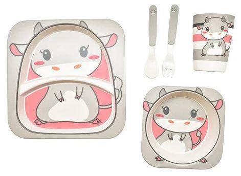 

Набор детской бамбуковой посуды 5 предметов Stenson Буренка MMS-MH-2770-24 (NAT01013)