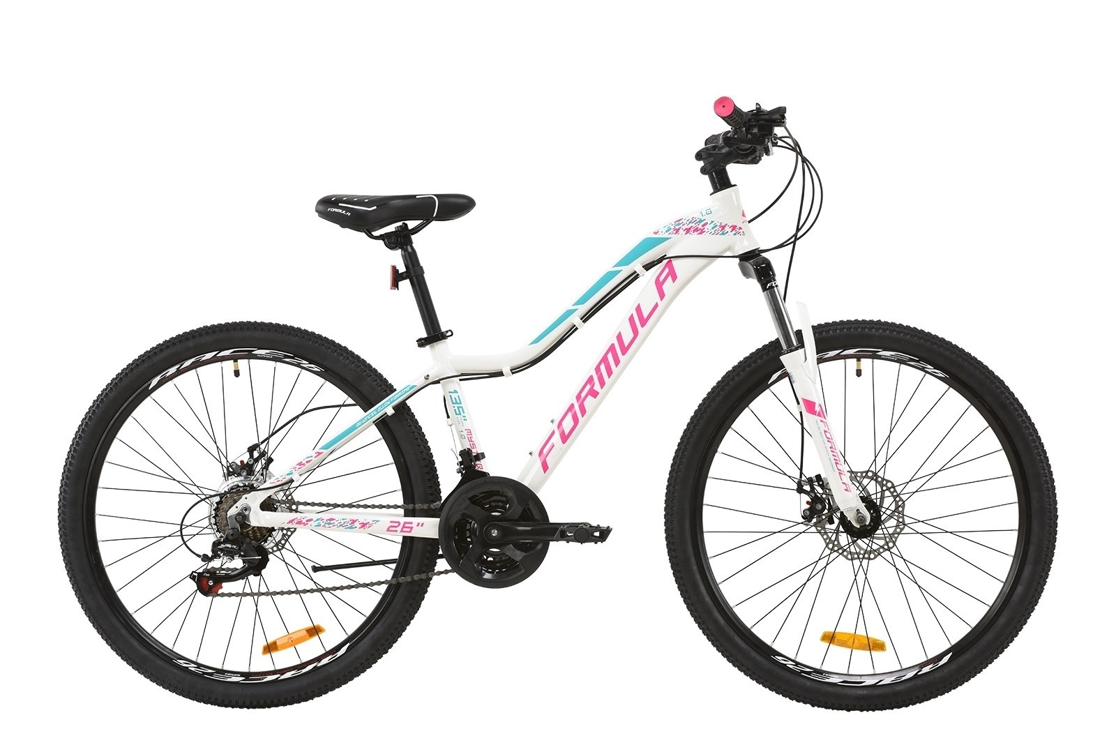 

Велосипед AL 27.5 Formula MYSTIQUE 1.0 AM DD 17,5 бело-малиновый с бирюзовым
