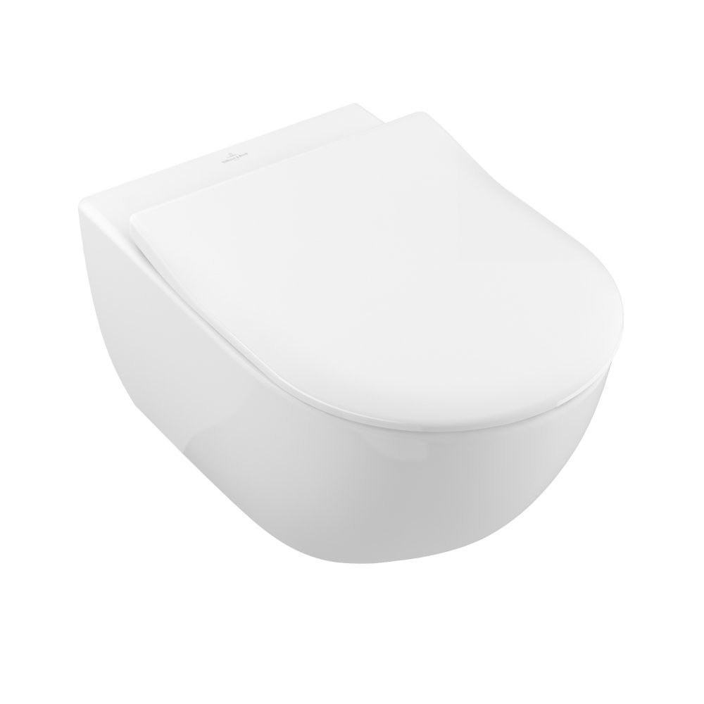 

Унитаз подвесной в комплекте с крышкой, безободковый VILLEROY & BOCH Subway 2.0 White Alpin CeramicPlus (5614R2R1)