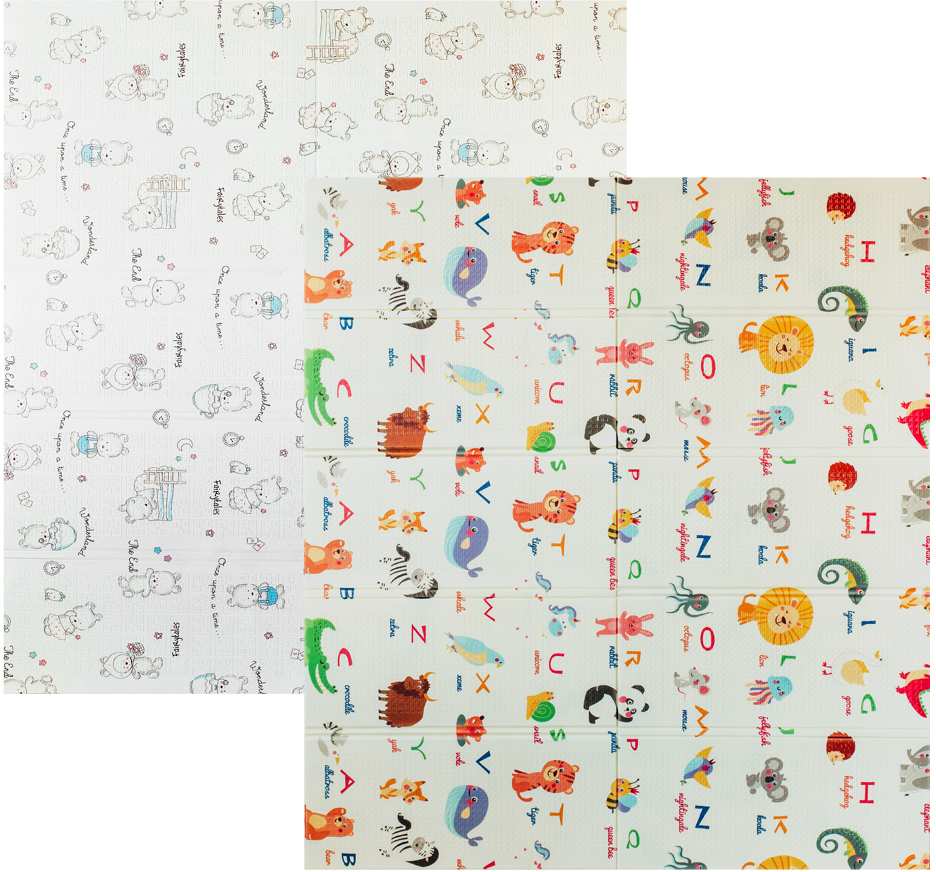 

Детский двусторонний складной коврик Poppet Мир животных и Приключения мишек 200 х 180 x 1 см (PP012-200)