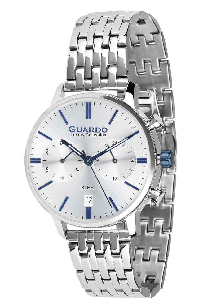 

Часы мужские Guardo S01476(1)-1 серебряные