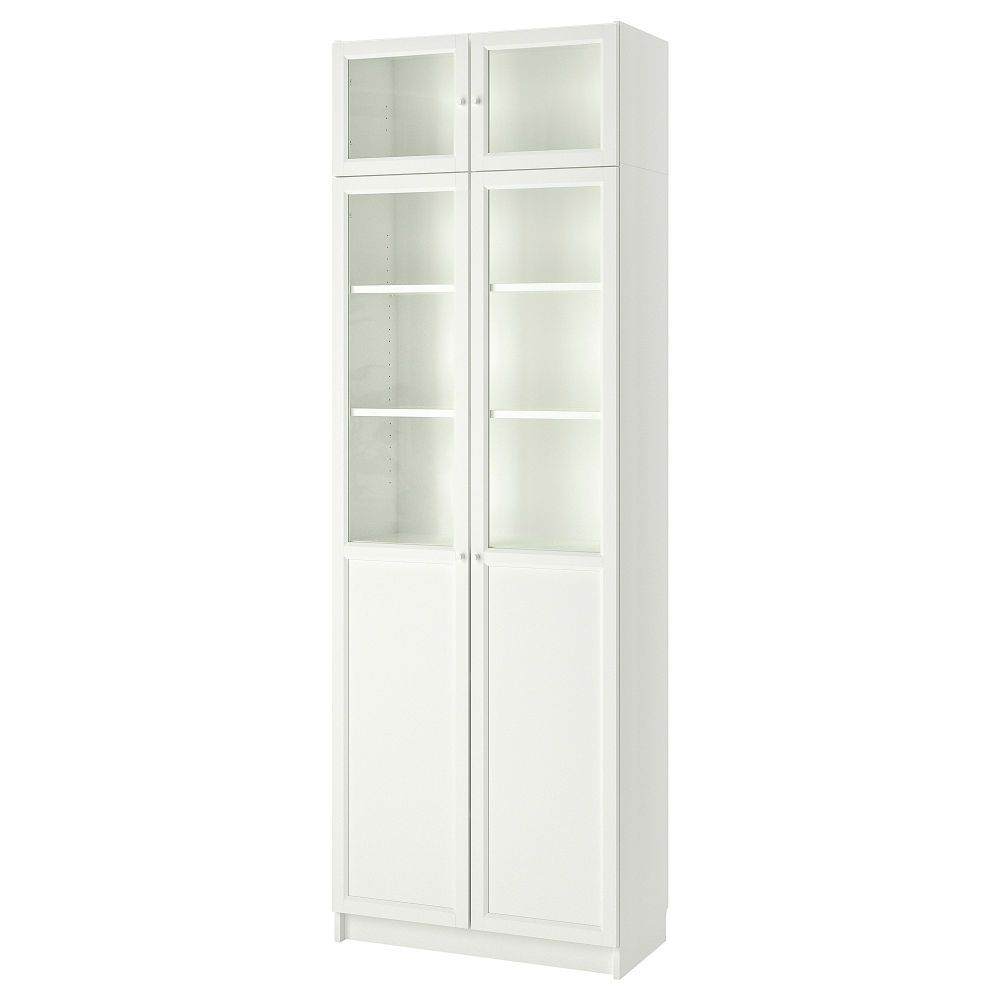 

Стеллаж с верхними полками/дверьми IKEA БИЛЛИ / ОКСБЕРГ белый 493.988.57