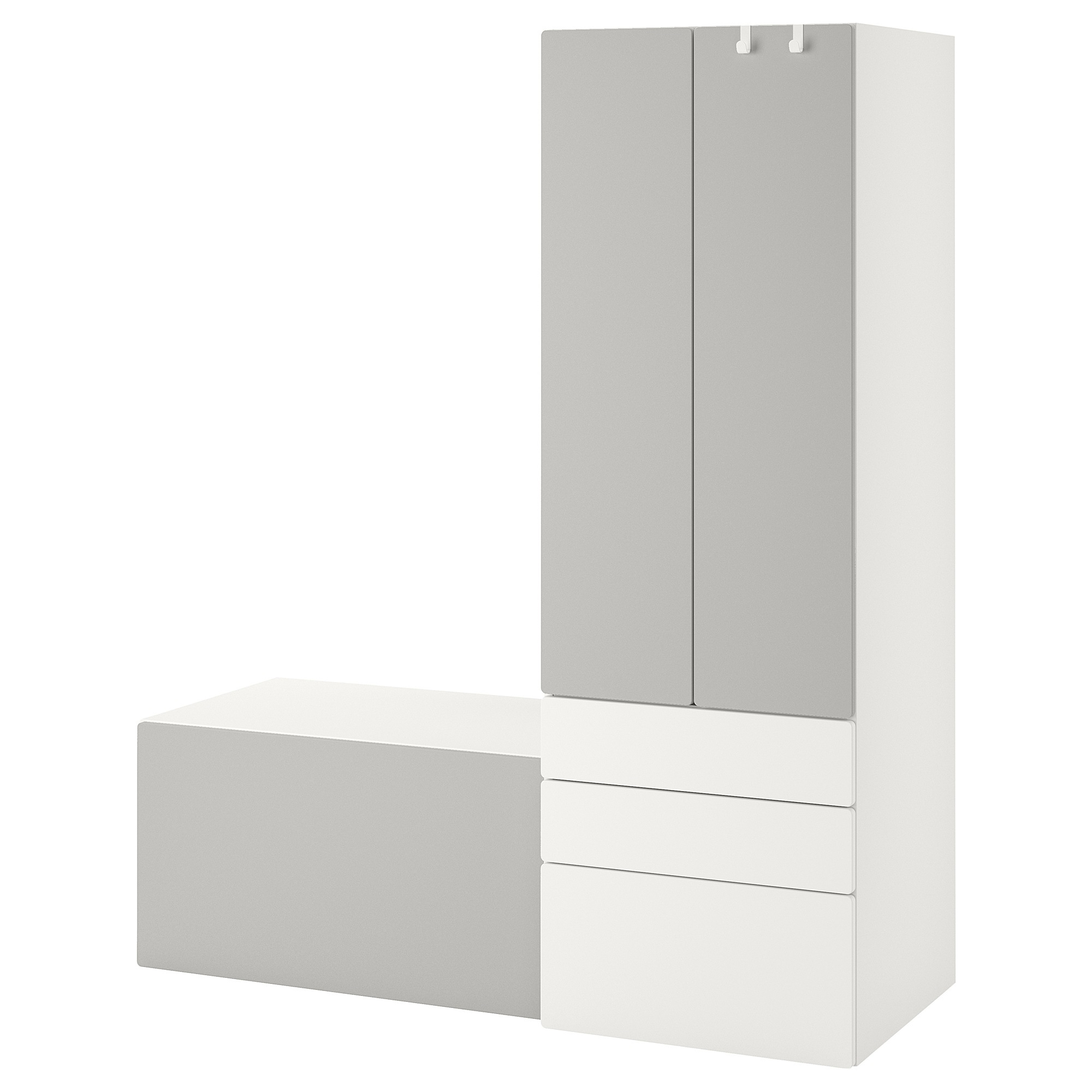 

Комбинация для хранения IKEA СМОСТАД белый серый 893.913.21