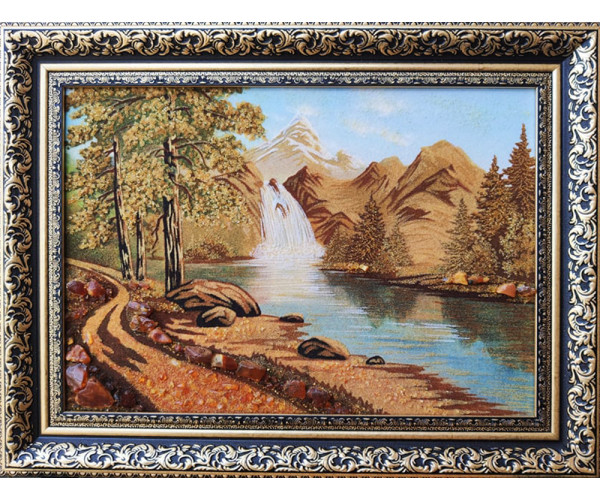 

Картина из янтаря Красивая природа, 30x40см Янтарная долина