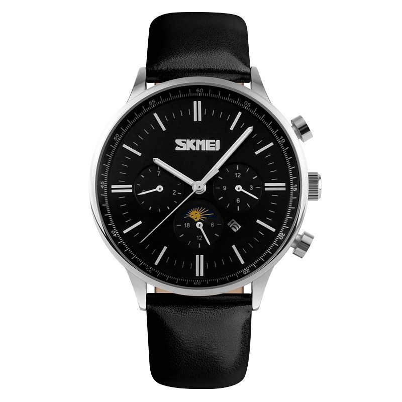 

Мужские часы Skmei 9117 Silver Case Black