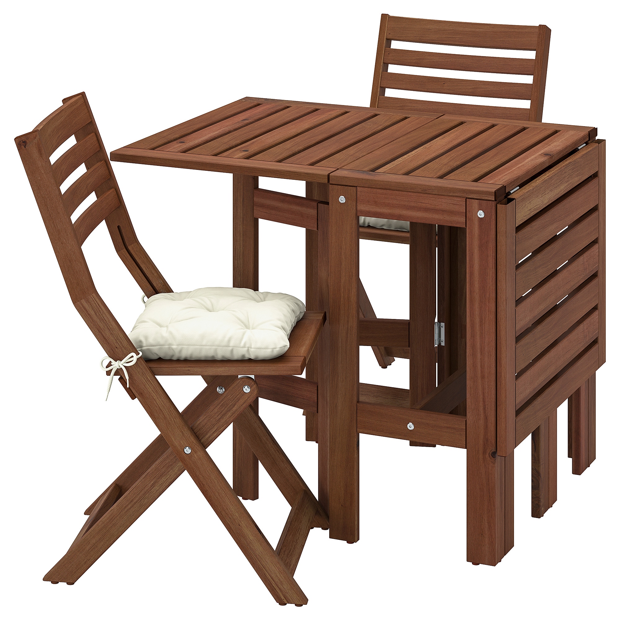 

Стол+2 складных стула IKEA ЭПЛАРО куддарна бежевый 793.284.05