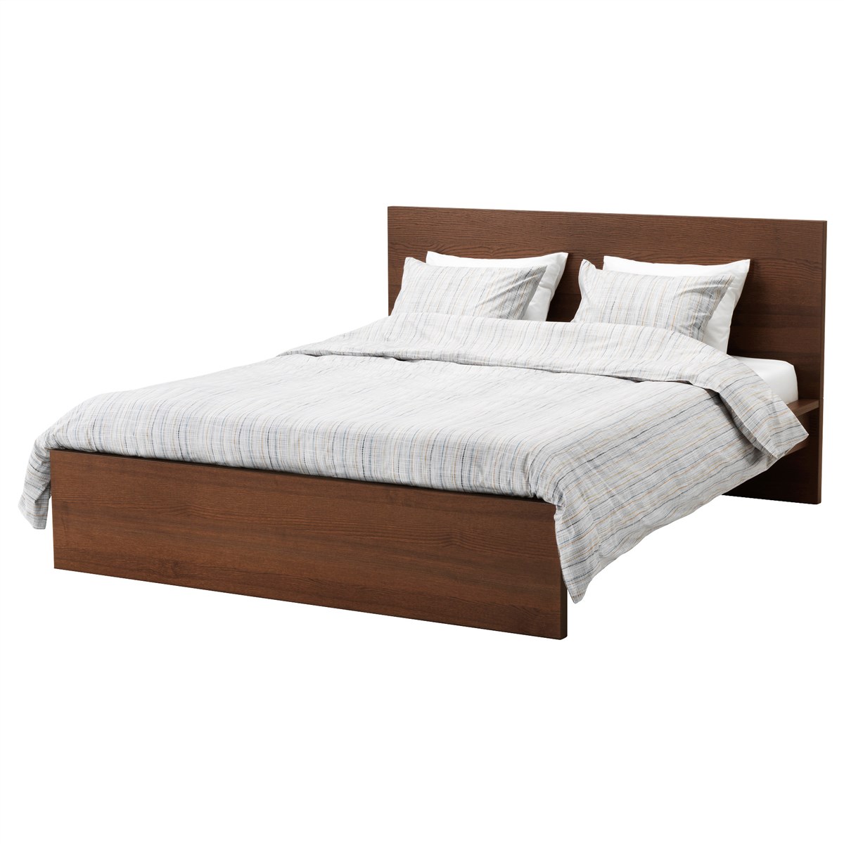 

Каркас кровати IKEA МАЛЬМ коричневая морилка ясеневый шпон 591.312.59