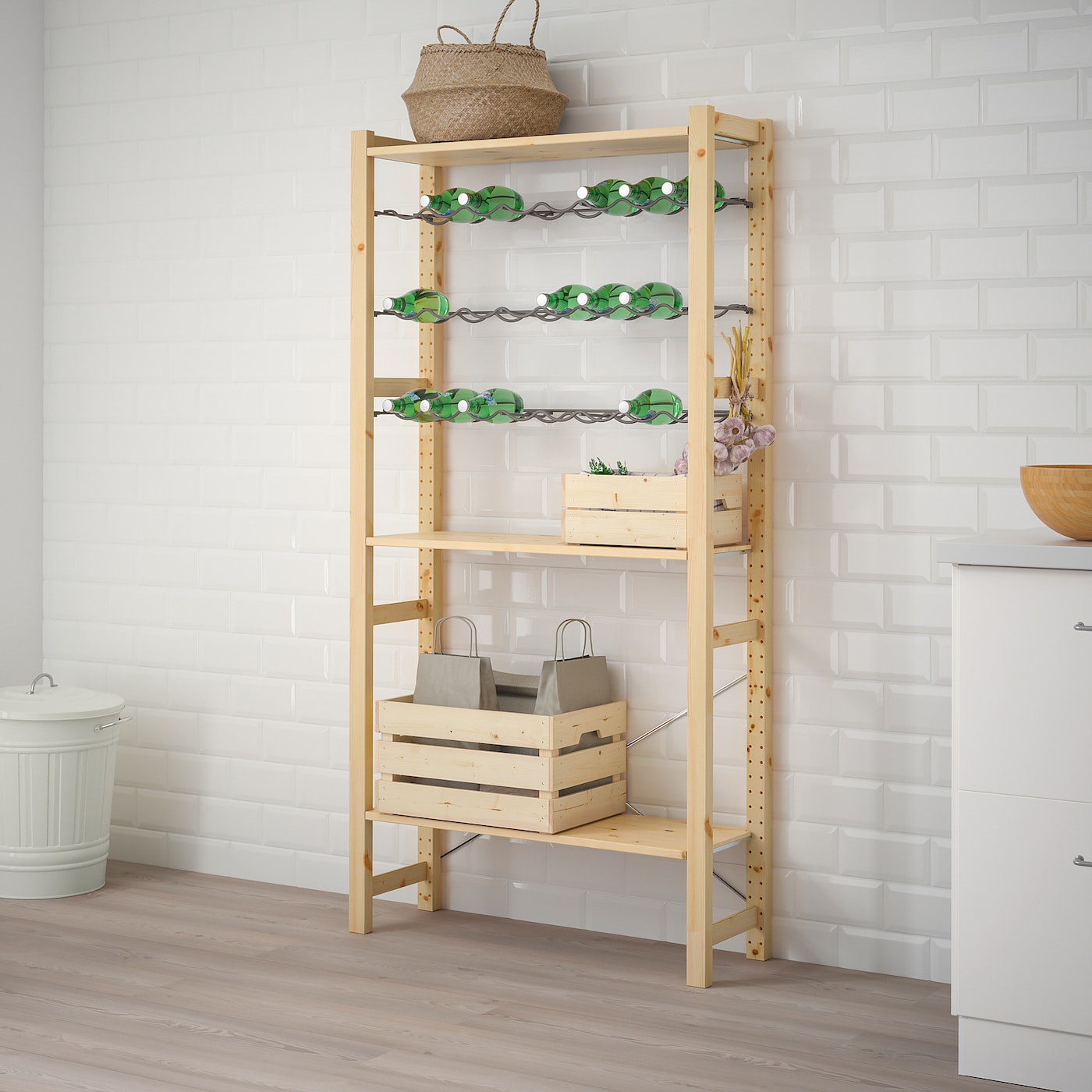 

1 секция/полки/полки для бутылок IKEA ИВАР сосна 392.506.01